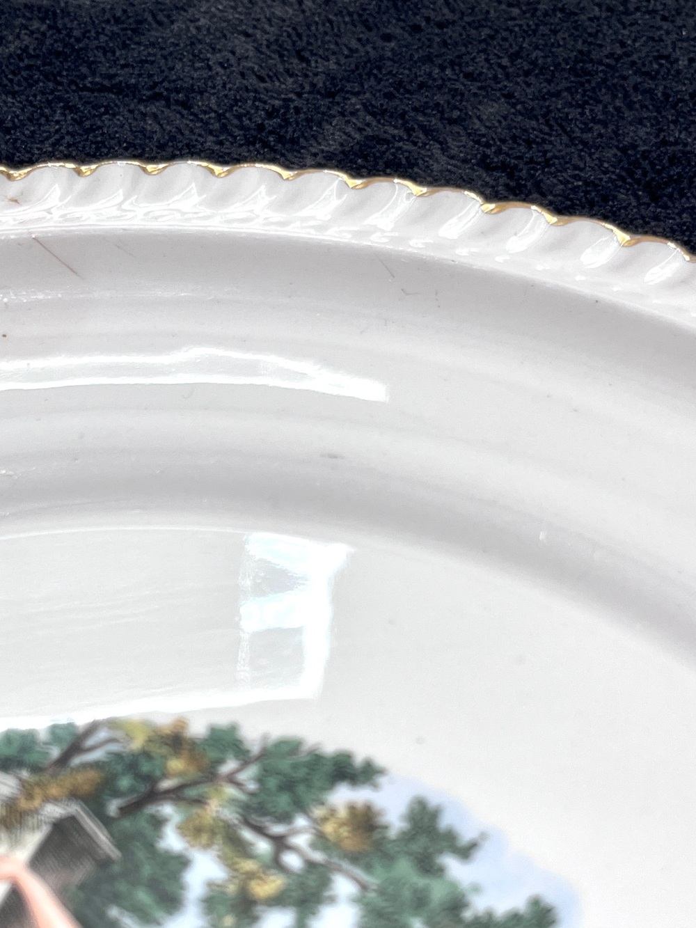 Vintage Harker Pottery 22K Gold Courting Couple Plate USA - Picture 2 of 4